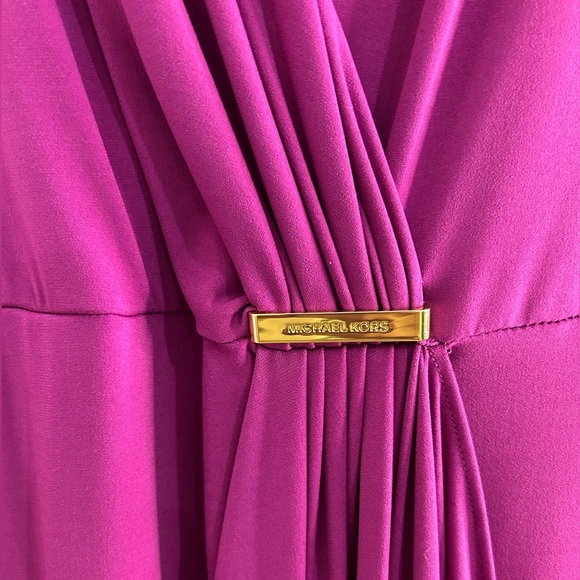Michael Michael Kors Magenta Draped Sheath Dress XL NWT - Picture 2 of 4